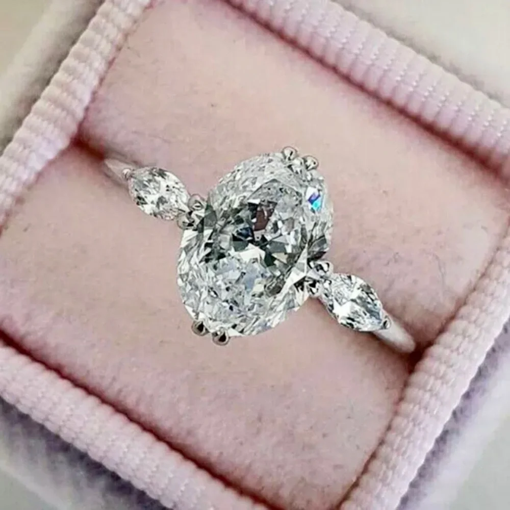 3.00 CTW Genuine Sterling VVS1 Simulated Diamond Ring, Size 8